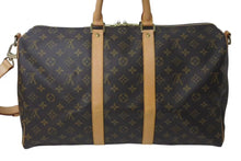 画像をギャラリービューアに読み込む, LOUIS VUITTON ルイヴィトン キーポル バンドリエール45 ボストンバッグ M41418 モノグラム ブラウン 美品 中古 4c073111