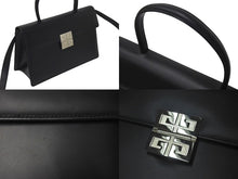 画像をギャラリービューアに読み込む, 極美品 GIVENCHY ジバンシー ショルダーバッグ ハンドバッグ 2WAY カーフレザー ブラック ロゴ金具 シルバー金具 中古 4c073121