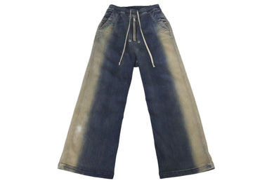 新品同様 Rick Owens リックオウエンス DRKSHHDW ダークシャドウ ダブルカーゴジャンボベラロングデニムパンツ ブルー S 中古 4c073191