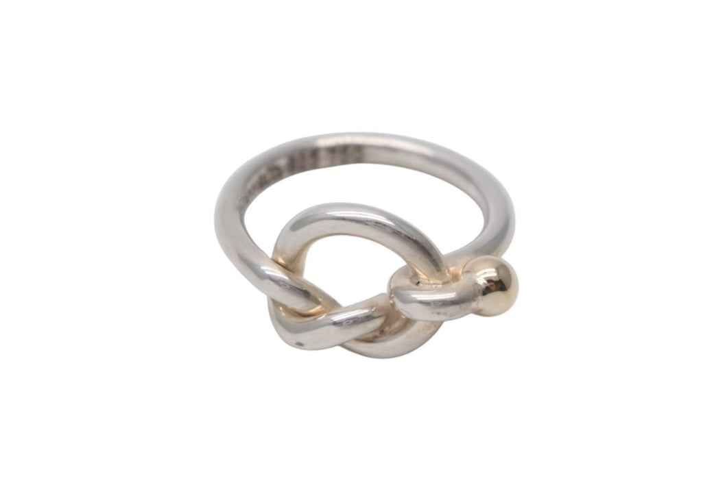 TIFFANY&Co. ティファニー フックアンドアイ コンビ リング 指輪 K18 シルバー925 3g サイズ7号 美品 中古 4c073237