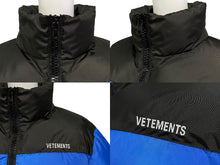 画像をギャラリービューアに読み込む, 新品未使用品 VETEMENTS ヴェトモン Padded Jacket パデッドジャケット レディース サイズ S ブルー ブラック WA65JA132N 中古 4c073265