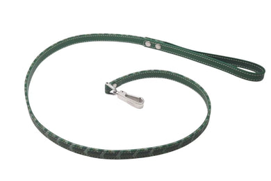 GOYARD ゴヤール リード ペット用品 ペットグッズ グリーン PVC レザー ヘリンボーン シルバー金具 美品 中古 4c073269