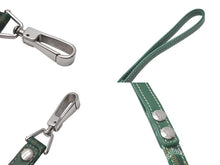 画像をギャラリービューアに読み込む, GOYARD ゴヤール リード ペット用品 ペットグッズ グリーン PVC レザー ヘリンボーン シルバー金具 美品 中古 4c073269