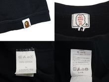 画像をギャラリービューアに読み込む, A BATHING APE アベイシングエイプ BAPE ベイプ LOGO 半袖 スウェット スワロフスキー ブラック ホワイト サイズL 美品 中古 4c073280