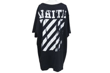 画像をギャラリービューアに読み込む, OFF-WHITE オフホワイト 半袖Tシャツ プリント ブラック コットン サイズXL 美品 中古 4c073316