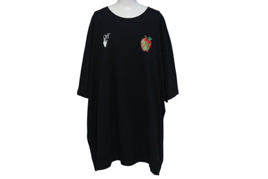 OFF-WHITE オフホワイト 半袖Tシャツ プリント ブラック コットン サイズXL OMAA038S21JER015 美品 中古 4c073317