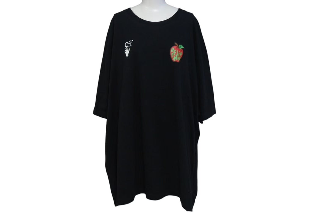 OFF-WHITE オフホワイト 半袖Tシャツ プリント ブラック コットン サイズXL OMAA038S21JER015 美品 中古 4c073317