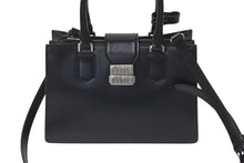 画像をギャラリービューアに読み込む, 極美品 MIUMIU ミュウミュウ ハンドバッグ ショルダーバッグ 5BA268 ボックスカーフ ブラック シルバー金具 2WAY 中古 4c073378