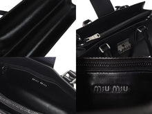 画像をギャラリービューアに読み込む, 極美品 MIUMIU ミュウミュウ ハンドバッグ ショルダーバッグ 5BA268 ボックスカーフ ブラック シルバー金具 2WAY 中古 4c073378