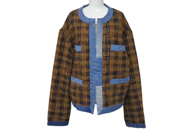 新品未使用 KAPITAL キャピタル カザツイードチェック ボレロジャケット K2411LJ812 サイズ5 オレンジ マルチカラー 中古 4c073553