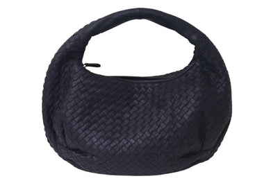 BOTTEGA VENETA ボッテガヴェネタ イントレチャート ホーボー ショルダーバッグ B00428421D レザー ネイビー 美品 中古 4c073580