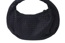 Load image into Gallery viewer, BOTTEGA VENETA ボッテガヴェネタ イントレチャート ホーボー ショルダーバッグ B00428421D レザー ネイビー 美品 中古 4c073580
