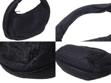 Load image into Gallery viewer, BOTTEGA VENETA ボッテガヴェネタ イントレチャート ホーボー ショルダーバッグ B00428421D レザー ネイビー 美品 中古 4c073580
