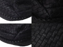 Load image into Gallery viewer, BOTTEGA VENETA ボッテガヴェネタ イントレチャート ホーボー ショルダーバッグ B00428421D レザー ネイビー 美品 中古 4c073580
