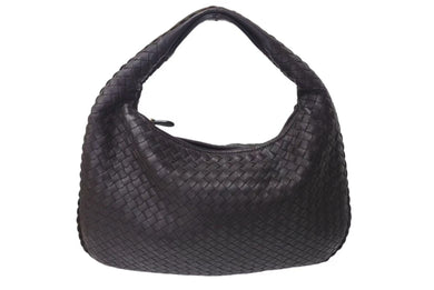 BOTTEGA VENETA ボッテガヴェネタ イントレチャート ホーボー ワンショルダーバッグ レザー ブラウン ゴールド金具 115653 美品 中古 4c073581