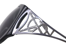 画像をギャラリービューアに読み込む, YVES SAINT LAURENT イヴサンローラン サングラス YSL6107/S サイズ125 ブラック プラスチック ラインストーン 美品 中古 4c073650