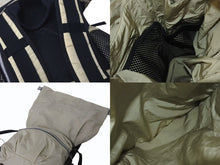 Load image into Gallery viewer, BOTTEGA VENETA ボッテガヴェネタ リュックサック バックパック ベージュ ブラック ナイロン ポリエステル シルバー金具 美品 中古 4c073667