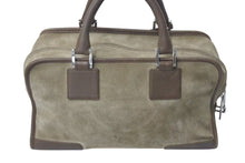 画像をギャラリービューアに読み込む, LOEWE ロエベ アマソナ28 ハンドバッグ 010403 アナグラムロゴ スウェード レザー ブラウン シルバー金具 良品 中古 4c073673