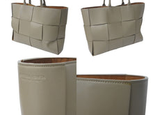 Load image into Gallery viewer, BOTTEGA VENETA ボッテガヴェネタ イントレチャート マキシ アルコ トートバッグ サンドベージュ レザー スウェード シルバー金具 美品 中古 4c073681