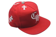 画像をギャラリービューアに読み込む, 極美品 CHROME HEARTS クロムハーツ Cross Patch Baseball Cap クロスパッチベースボールキャップ 帽子 レッド ホワイト 中古 4c073775