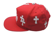 画像をギャラリービューアに読み込む, 極美品 CHROME HEARTS クロムハーツ Cross Patch Baseball Cap クロスパッチベースボールキャップ 帽子 レッド ホワイト 中古 4c073775
