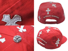 画像をギャラリービューアに読み込む, 極美品 CHROME HEARTS クロムハーツ Cross Patch Baseball Cap クロスパッチベースボールキャップ 帽子 レッド ホワイト 中古 4c073775