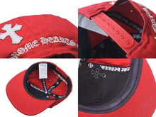 画像をギャラリービューアに読み込む, 極美品 CHROME HEARTS クロムハーツ Cross Patch Baseball Cap クロスパッチベースボールキャップ 帽子 レッド ホワイト 中古 4c073775