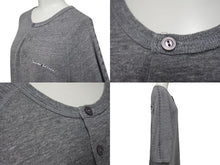 Load image into Gallery viewer, CHROME HEARTS クロムハーツ 七部丈 ヘンリーネックTシャツ サイズL フレア CHプラス スクロールロゴ プリント 美品 中古 4c073776