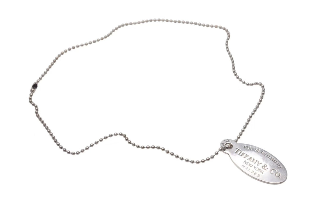 Tiffany＆Co ティファニー ReturntoTiffany リターントゥオーバル タグ ペンダントトップ ネックレス 17g シルバー925 美品 中古 4c073793