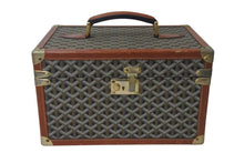 画像をギャラリービューアに読み込む, GOYARD ゴヤール ヴァニティケース 化粧ケース ヴィンテージ ブラック ブラウン キャンバス レザー ゴールド金具 良品 中古 4c073869