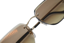 Load image into Gallery viewer, 新品未使用 Cartier カルティエ シグネチャー スムース ゴールドフィニッシュ サングラス ツーポイント ESW00682 ブラウン 中古 4c073872