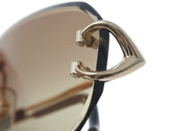 Load image into Gallery viewer, 新品未使用 Cartier カルティエ シグネチャー スムース ゴールドフィニッシュ サングラス ツーポイント ESW00682 ブラウン 中古 4c073872