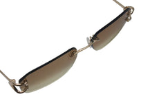 Load image into Gallery viewer, 新品未使用 Cartier カルティエ シグネチャー スムース ゴールドフィニッシュ サングラス ツーポイント ESW00682 ブラウン 中古 4c073872