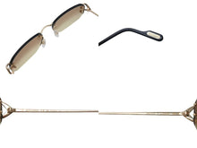 Load image into Gallery viewer, 新品未使用 Cartier カルティエ シグネチャー スムース ゴールドフィニッシュ サングラス ツーポイント ESW00682 ブラウン 中古 4c073872