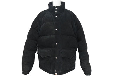 A Bathing Ape アベイシングエイプ ダウンジャケット カーキ ブラック 001HJ9801024 サイズM 美品 中古 4c073889