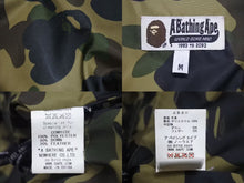 画像をギャラリービューアに読み込む, A Bathing Ape アベイシングエイプ ダウンジャケット カーキ ブラック 001HJ9801024 サイズM 美品 中古 4c073889