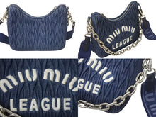 画像をギャラリービューアに読み込む, Miu Miu ミュウミュウ Matelasse Denim Shoulder bag マテラッセ デニム ショルダーバック 2WAYS 5BH211 美品 中古 4c073991