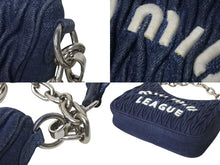 画像をギャラリービューアに読み込む, Miu Miu ミュウミュウ Matelasse Denim Shoulder bag マテラッセ デニム ショルダーバック 2WAYS 5BH211 美品 中古 4c073991