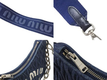 画像をギャラリービューアに読み込む, Miu Miu ミュウミュウ Matelasse Denim Shoulder bag マテラッセ デニム ショルダーバック 2WAYS 5BH211 美品 中古 4c073991
