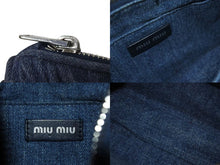 画像をギャラリービューアに読み込む, Miu Miu ミュウミュウ Matelasse Denim Shoulder bag マテラッセ デニム ショルダーバック 2WAYS 5BH211 美品 中古 4c073991