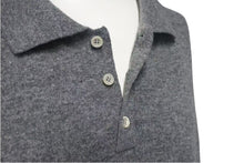 画像をギャラリービューアに読み込む, 極美品 LOEWE ロエベ アナグラム ポロシャツ グレー トップス 長袖 ウール 1159 343 8432 オーバーサイズ サイズM 中古 4c074003