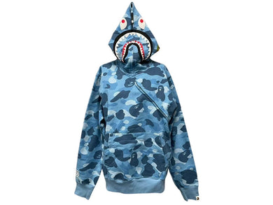 A Bathing Ape アベイシングエイプ Honeycomb Camo Shark Full Zip Hoodie ハニーコンボ カモ シャーク フル ジップ フーディ M 美品 中古 4c074021