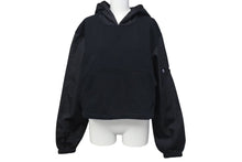 画像をギャラリービューアに読み込む, 極美品 PRADA プラダ パーカー 134643 サイズL トライアングルロゴ クロップド丈 リナイロン コットン ブラック 21AW 中古 4c074130