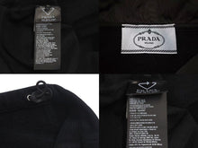 画像をギャラリービューアに読み込む, 極美品 PRADA プラダ パーカー 134643 サイズL トライアングルロゴ クロップド丈 リナイロン コットン ブラック 21AW 中古 4c074130