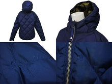 画像をギャラリービューアに読み込む, A BATHING APE アベイシングエイプ リバーシブルダウンジャケット サイズL キルティング カモフラ柄 カーキ ネイビー 良品 中古 4c074140