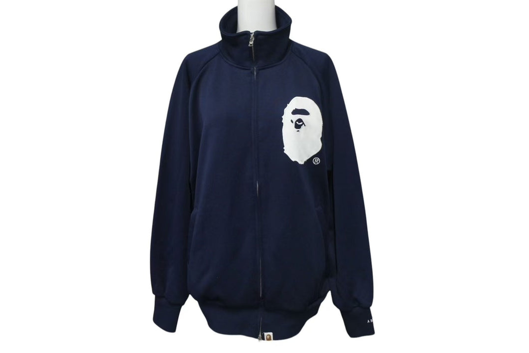 A Bathing Ape アベイシングエイプ Ape Patch Truck Jacket エイプワッペントラックジャケット サイズ M ネイビー 美品 中古 4c074141