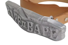 画像をギャラリービューアに読み込む, A BATHING APE アベイシングエイプ BAPE ベイプ ベルト サイズL ベージュ レザー 美品 中古 4c074143