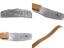 画像をギャラリービューアに読み込む, A BATHING APE アベイシングエイプ BAPE ベイプ ベルト サイズL ベージュ レザー 美品 中古 4c074143