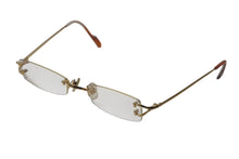 Load image into Gallery viewer, CARTIER カルティエ ツーポイント メガネ ゴールド オレンジ メタル 度入り 2648420 アイウェア 小物 美品 中古 4c074157