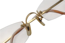 Load image into Gallery viewer, CARTIER カルティエ ツーポイント メガネ ゴールド オレンジ メタル 度入り 2648420 アイウェア 小物 美品 中古 4c074157